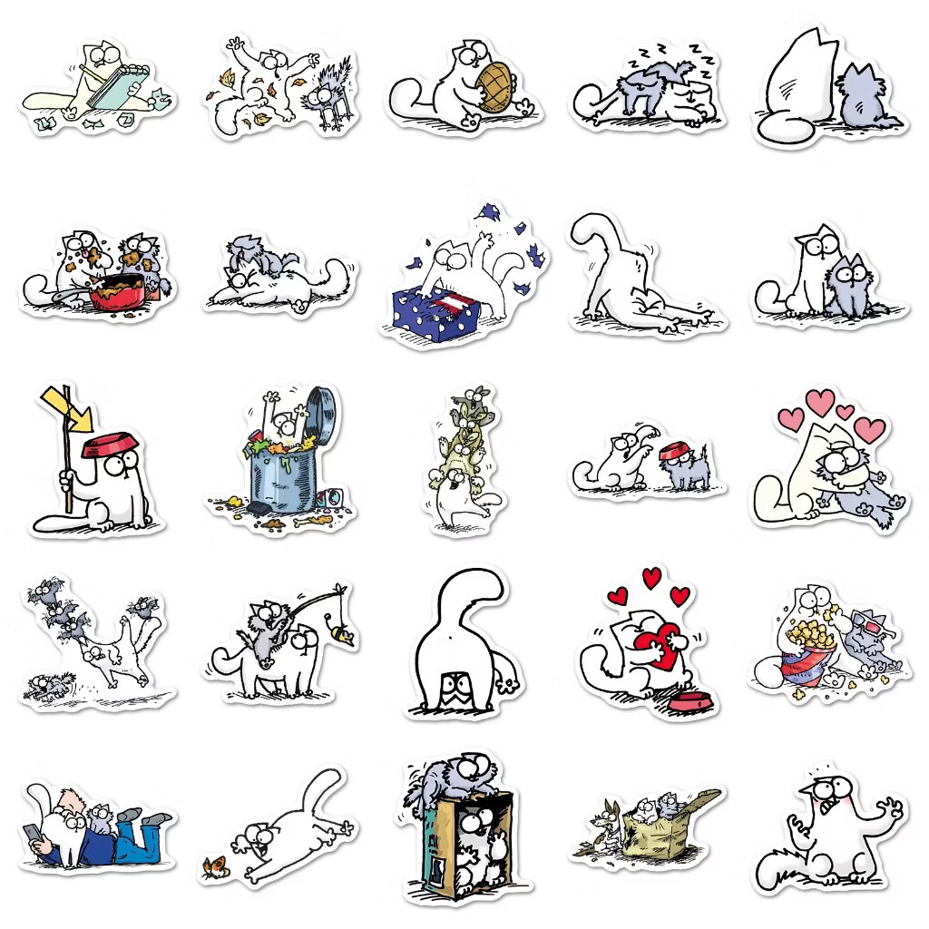sticker bé mèo simson
