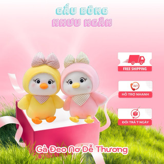 Gấu Bông Gà Đeo Nơ, Thú Nhồi Bông Dễ Thương Mềm Mại Phù Hợp Trang Trí & Làm Quà Tặng Siêu Dễ Thương