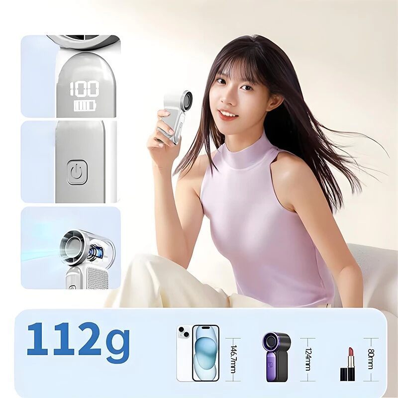 [BẢN MỚI 2026] Quạt Mini Cầm Tay X688, 100 Cấp Độ Gió, Gập Gọn Chữ L, Sạc Type-C, Màn Hình LED – HomeEase – Đồ Nhà Xịn