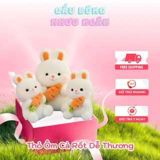 Gấu Bông Thỏ Ôm Cà Rốt, Siêu Cute Dễ Thương, Thú Nhồi Bông Đồ Chơi Trang Trí Quà Tặng Hoạt Hình
