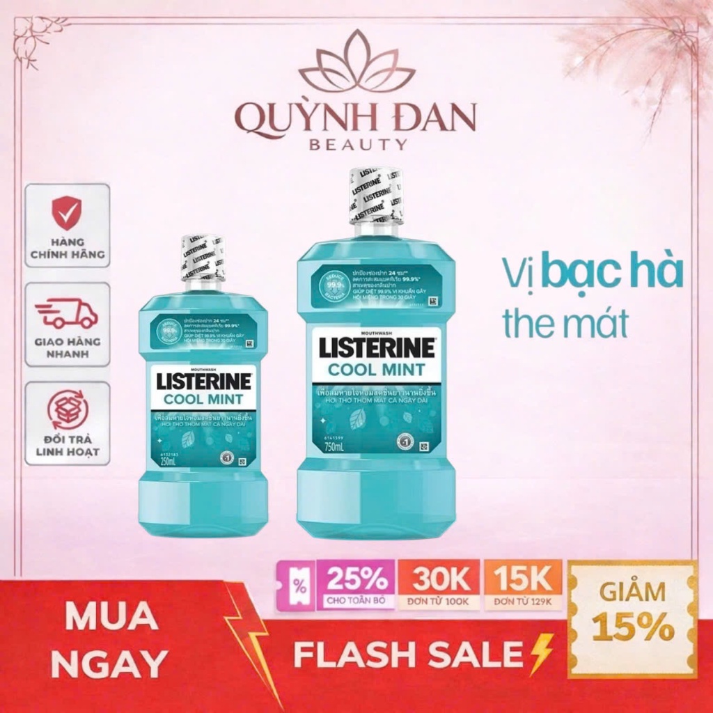 Nước Súc Miệng Giữ Hơi Thở Thơm Mát Listerine
