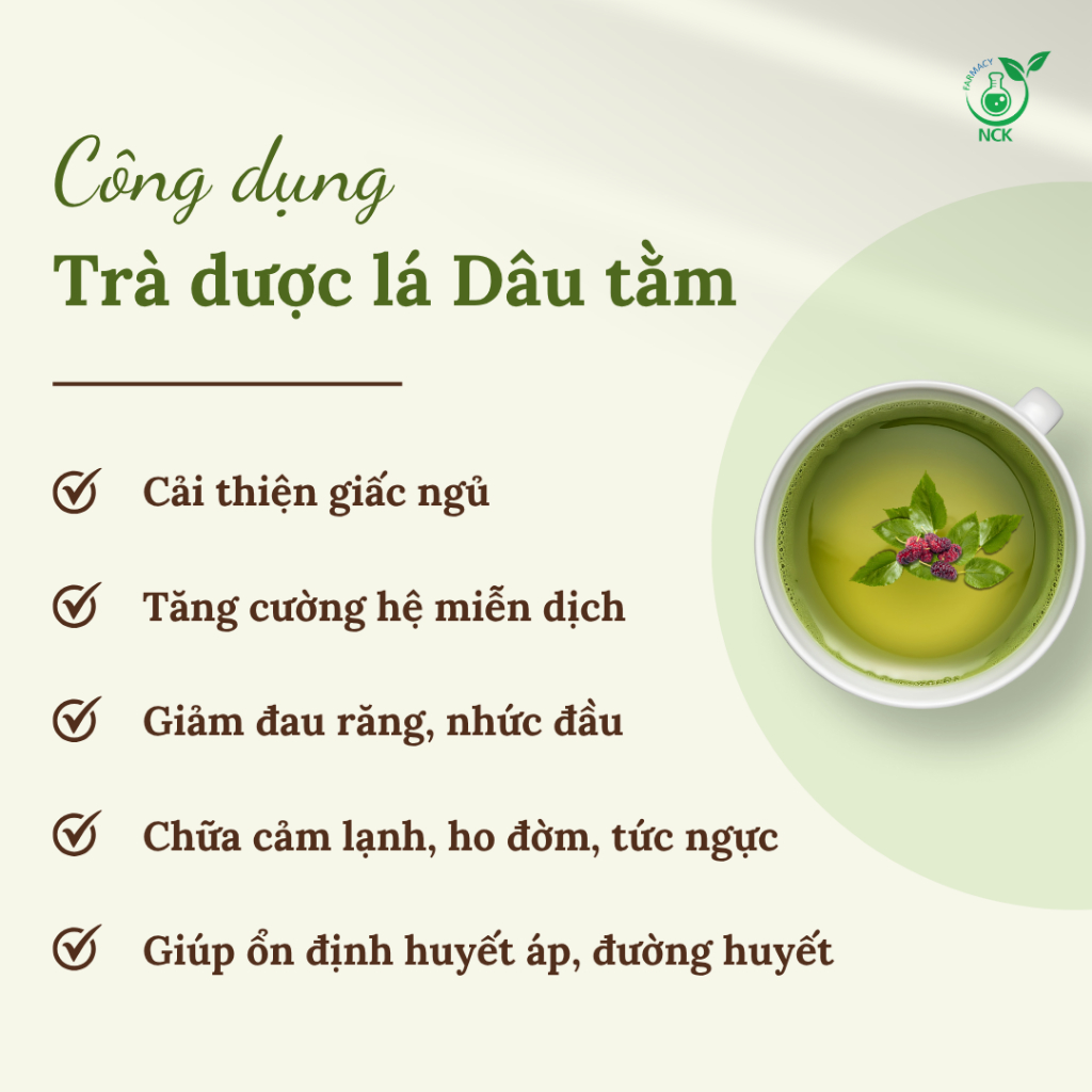 [NCK Farmacy] Trà Dâu Tằm Túi Lọc Thanh Nhiệt Giải Độc, Hỗ Trợ Cải Thiện Giấc Ngủ