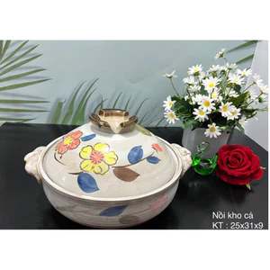 Nồi Gốm Nhật chịu nhiệt tốt hoa văn tinh tế/ Gốm Nhật hàng tuyển