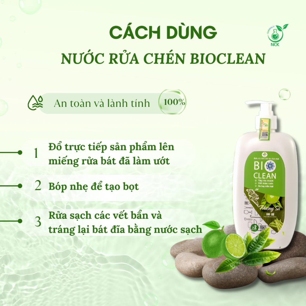 [NCK Farmacy] Nước Rửa Chén Sinh Học Sạch Dầu Mỡ Không Hại Da Tay An Toàn Cho Gia Đình