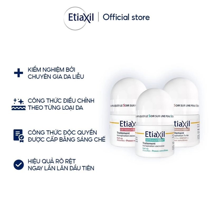 Lăn Khử Mùi Etiaxil Giảm Mồ Hôi Chính Hãng Pháp - 15ml