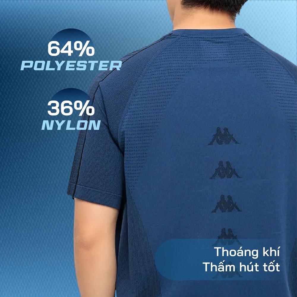 Áo Thun Tay Ngắn Nam KAPPA Form Dáng Tiêu Chuẩn Regular Fit Công Nghệ Seamless Không Đường May Kháng Khuẩn 37247KW | BigBuy360 - bigbuy360.vn