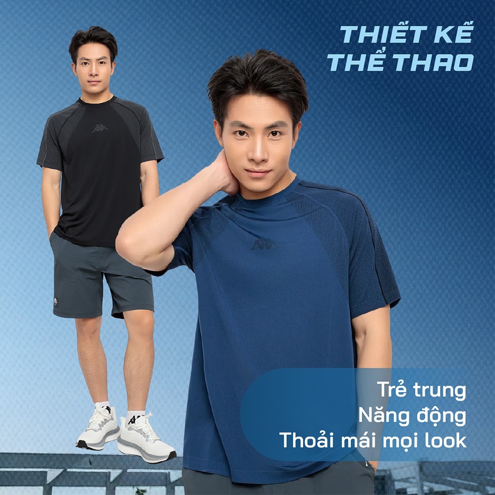Áo Thun Tay Ngắn Nam KAPPA Form Dáng Tiêu Chuẩn Regular Fit Công Nghệ Seamless Không Đường May Kháng Khuẩn 37247KW | BigBuy360 - bigbuy360.vn
