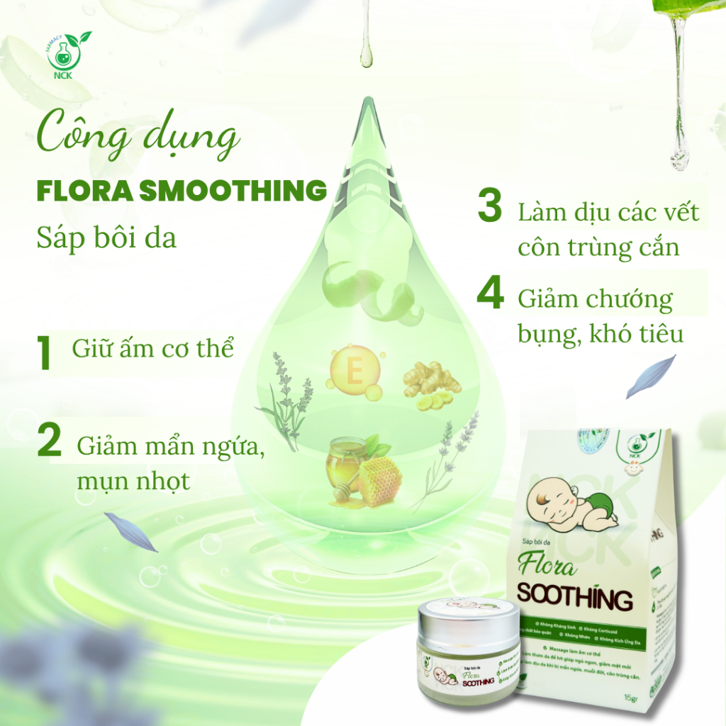 [NCK Farmacy] Sáp Bôi Da Thảo Dược Flora Soothing Giữ Ấm Giảm Ho Sổ Mũi Làm Dịu Da Cho Trẻ Nhỏ