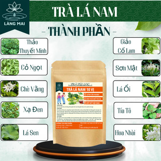 [ Túi zip ] Trà lá nam 10 vị - Làng Mai - Hỗ trợ giảm cân, thải mỡ không tích nước, mát gan.