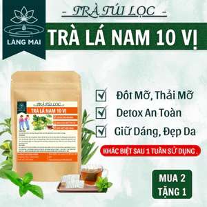 Trà lá nam 10 vị - Làng Mai - Hỗ trợ giảm cân, thải mỡ không tích nước, mát gan.