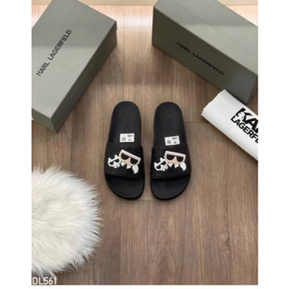Dép Nam KarrL Phong Cách Trẻ Logo Ông Già _Quai Cao Su Đỏ Đen 2 Màu Hợp Thời Trang Đủ Size 37-43.