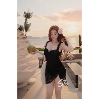 Bikini Ren 1 Mảnh Viền Nơ 2 Dây Bèo Kèm Khăn Chuẩn She’s