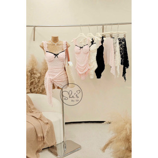 Bikini Ren 1 Mảnh Viền Nơ 2 Dây Bèo Kèm Khăn Chuẩn She’s