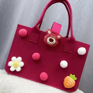Túi Tote Hoạt Hình Dễ Thương Mini – Túi Vải Canvas Đựng Cơm, Mỹ Phẩm, Đi Học, Đi Chơi Cho Nữ