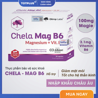 Chela Mag B6 - Bổ Sung Magie Bisglycinate & Vitamin B6, Hỗ Trợ Giảm Tê Bì, Đau Mỏi Cơ, Giúp Ngủ Ngon