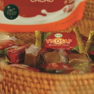 [25.06] Kẹo dừa sáp vị Cacao VICOSAP đặc sản Trà Vinh (Gói 100g)