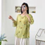 Áo Kiểu Nữ Tay Loe In Hoa Vintage Form Rộng Thanh Lịch – Áo Blouse Nữ Cổ Tròn Dây Buộc Hông Dịu Dàng