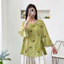 Áo Kiểu Nữ Tay Loe In Hoa Vintage Form Rộng Thanh Lịch – Áo Blouse Nữ Cổ Tròn Dây Buộc Hông Dịu Dàng