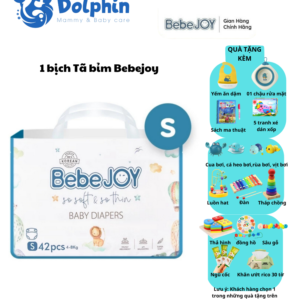 Tã Bỉm BebeJoy Hàn Quốc dán/ Quần NB50 S42 M40 M38 L36 XL34 XXL32 Chính hãng thấm hút cực nhanh, chống tràn,siêu mềm mịn