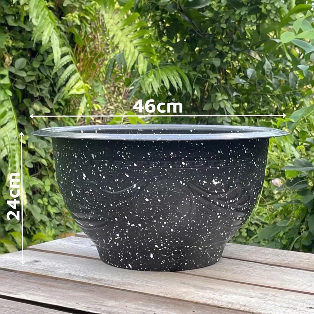 (chậu t48 bít lỗ) combo 10 châu T48 không khoan lỗ màu đen/đỏ (46x24cm)