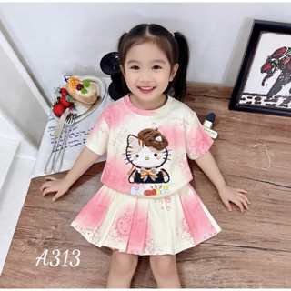(CÓ LÓT TRONG) Váy xếp ly bé gái in hình HELLO KITTY 9-45kg (M49)