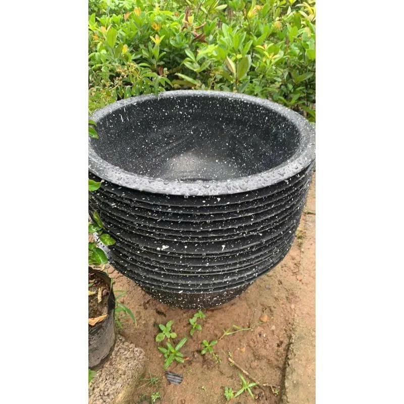 (chậu t48 bít lỗ) combo 10 châu T48 không khoan lỗ màu đen/đỏ (46x24cm)