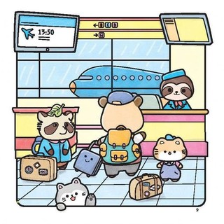 Sách Tô Màu dành cho mọi lứa tuổi Capy Holiday Cute &Comfy Coloring Book 72 Trang bìa nhũ, gáy lò xo