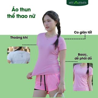 Áo Thể Thao Nữ High Class Icado HT111 Đồ Tập Gym Tennis Nữ Vải Mềm Co giãn thế giới đồ tập thegioidotap