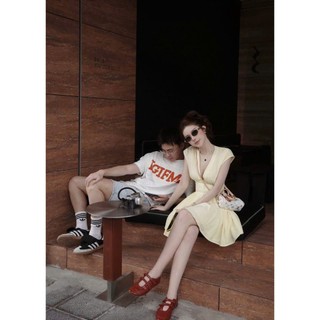 MIMI CLOTHING - Đầm váy nữ cổ V hai màu basic nhẹ nhàng đi chơi đi cafe