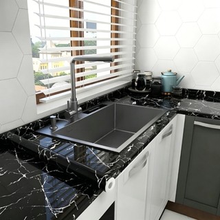 Decal dán bếp chống dầu mỡ 3Mét x 60cm VÂN ĐÁ TRÁNG NHÔM chịu nhiệt, chống nước, dán bàn , nhà tắm