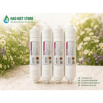 Combo 4 lõi lọc nước chức năng Mutosi 5678 - Lõi T33/GAC, Khoáng đá, Hồng ngoại xa, Nano bạc