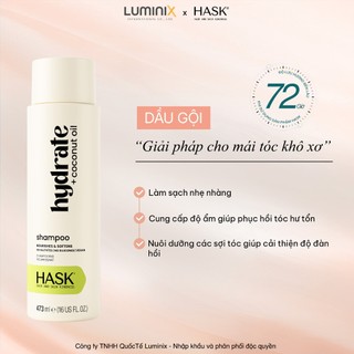 Dầu Gội HASK Coconut Oil Chiết Xuất Dầu Dừa 473ml - Làm Sạch, Giảm Khô Xơ & Nuôi Dưỡng Tóc Mềm Mượt Bóng Khoẻ [34148AC]