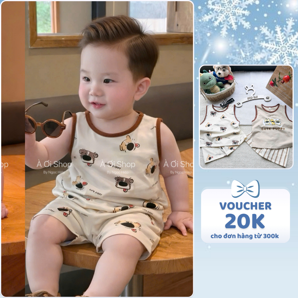 [À ƠI SHOP] D18- set 2 bộ ba lỗ mặt chó lẻ lưỡi - a100.370