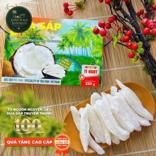 [25.06] Mứt Dừa Sáp Sấy Dẻo VICOSAP | Ít Ngọt, Dẻo Mềm | Đặc Sản Trà Vinh (Hộp 230g)