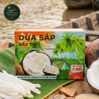 [25.06] Mứt Dừa Sáp Sấy Dẻo VICOSAP | Ít Ngọt, Dẻo Mềm | Đặc Sản Trà Vinh (Hộp 230g)
