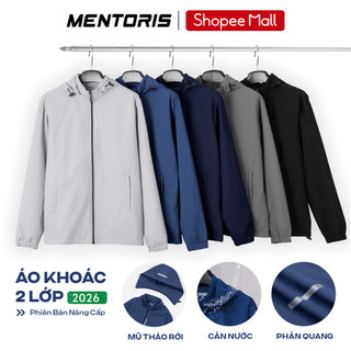 Áo Khoác Gió Nam 2 lớp MENTORIS Công Nghệ Heattech, Chống Thấm, Cản Bụi, Cản Gió, Giữ Ấm Tốt MAG01