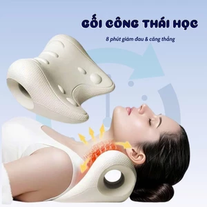 Gối Massage Cổ Công Thái Học TORO Giúp Kéo Dãn Đốt Sống Cổ, Thư Giãn, Giảm Đau Mỏi Cổ Vai Gáy Hiệu Quả