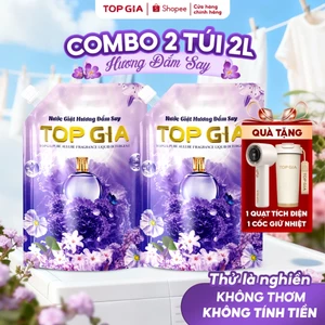 Nước Giặt Xả TOPGIA Hương Đắm Say Đánh Bay Vết Bẩn Cứng Đầu, Dịu Nhẹ An Toàn Lưu Hương 72H