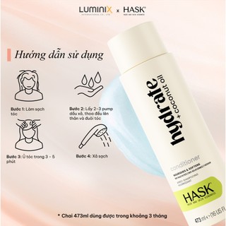 Dầu Xả HASK Coconut Oil Chiết Xuất Dầu Dừa 473ml - Cấp Ẩm Phục Hồi Chuyên Sâu, Giúp Tóc Mềm Mượt Chắc Khoẻ [34158AC]