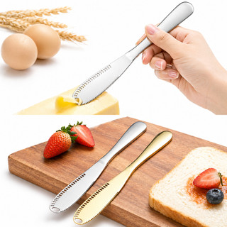 ( Loại răng ) Dao cắt bơ , quét bơ , cắt bánh mì ăn bit tết chất liệu inox - dụng cụ làm bánh