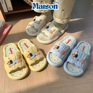 Dép Đi Trong Nhà EVA Đế Mềm Chống Trượt MAISON, Dép Quai Ngang Hình Cún Puppy Dễ Thương Siêu Êm