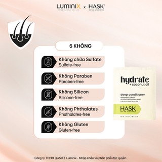 Kem Ủ Tóc HASK Coconut Oil Chiết Xuất Dầu Dừa 50ml - Cấp Ẩm Chuyên Sâu, Phục Hồi Tóc Xơ Nát Gãy,Tăng Độ Đàn Hồi[33308AA]
