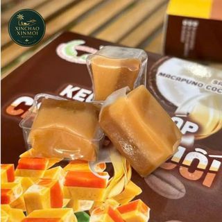 [25.06] Kẹo dừa sáp cà phê muối VICOSAP - Đặc sản Trà Vinh (Hộp 100g)
