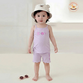 Bộ 2 Dây Bé Gái Modal 7A Cao Cấp Mềm Mại Thấm Hút Thoáng Mát Kháng Khuẩn BAMBINO 6-36 Tháng [BSB047]