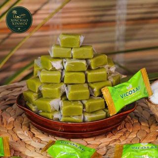 [25.06] Kẹo dừa sáp lá dứa VICOSAP | Đặc sản Trà Vinh (Hộp 100g)
