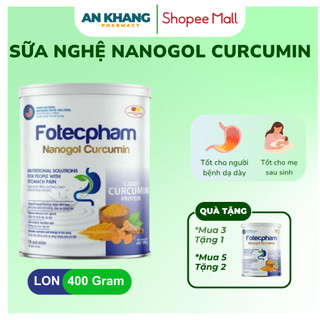 Sữa Nghệ Nanogol Curcumin Fotecpham – Dinh Dưỡng Chuyên Biệt Dành Cho Người Bị Dạ Dày, Phụ Nữ Sau Sinh 400G
