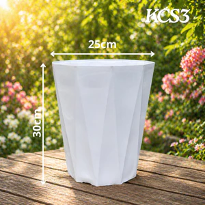 Chậu Nhựa Kim Cương S3 Trắng [25x30]