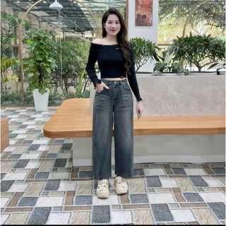 Quần Suông Ống Rộng Cạp Trước Khoá Sau Chun Dễ Mặc,Năng Động , Cá Tính
