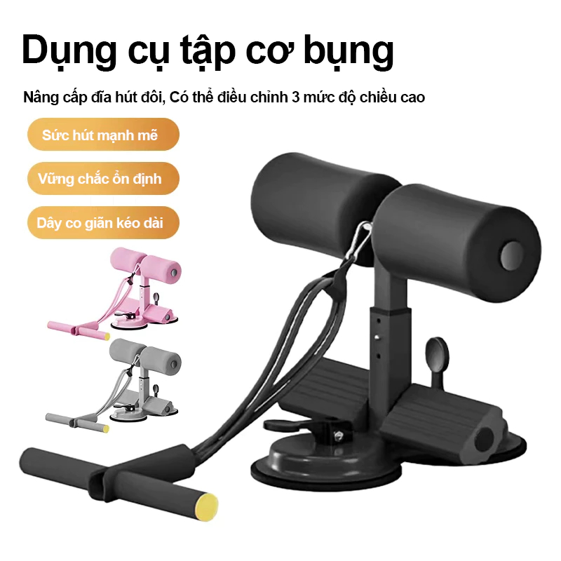 Dụng Cụ Tập Bụng Kèm Dây Kéo 6 Ống Chắc Chắn 3in1, Tăng Cơ Giảm Mỡ Hiệu Quả