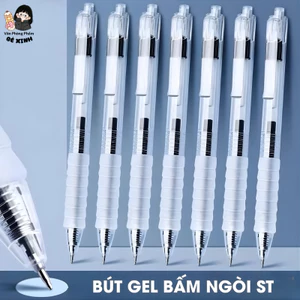 Bút Gel Bấm ST 0.5mm Set 2/12 Cây – Mực Nước Viết Trơn Êm, Nét Đều Không Lem, Dùng Cho Học Sinh Văn Phòng